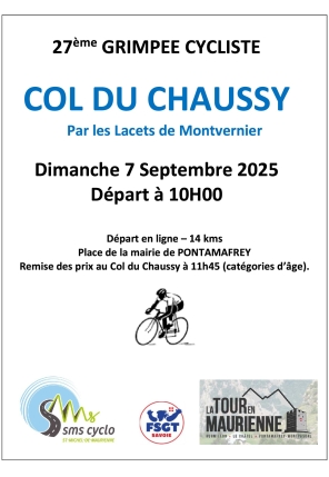 Grimpée cycliste du col du Chaussy